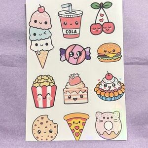 Cute Food Design Stamps - Multicolor